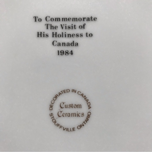 Vintage Pope John Paul II Commemorative Plate for Visit to Canada 1984 - Picture 4 of 4